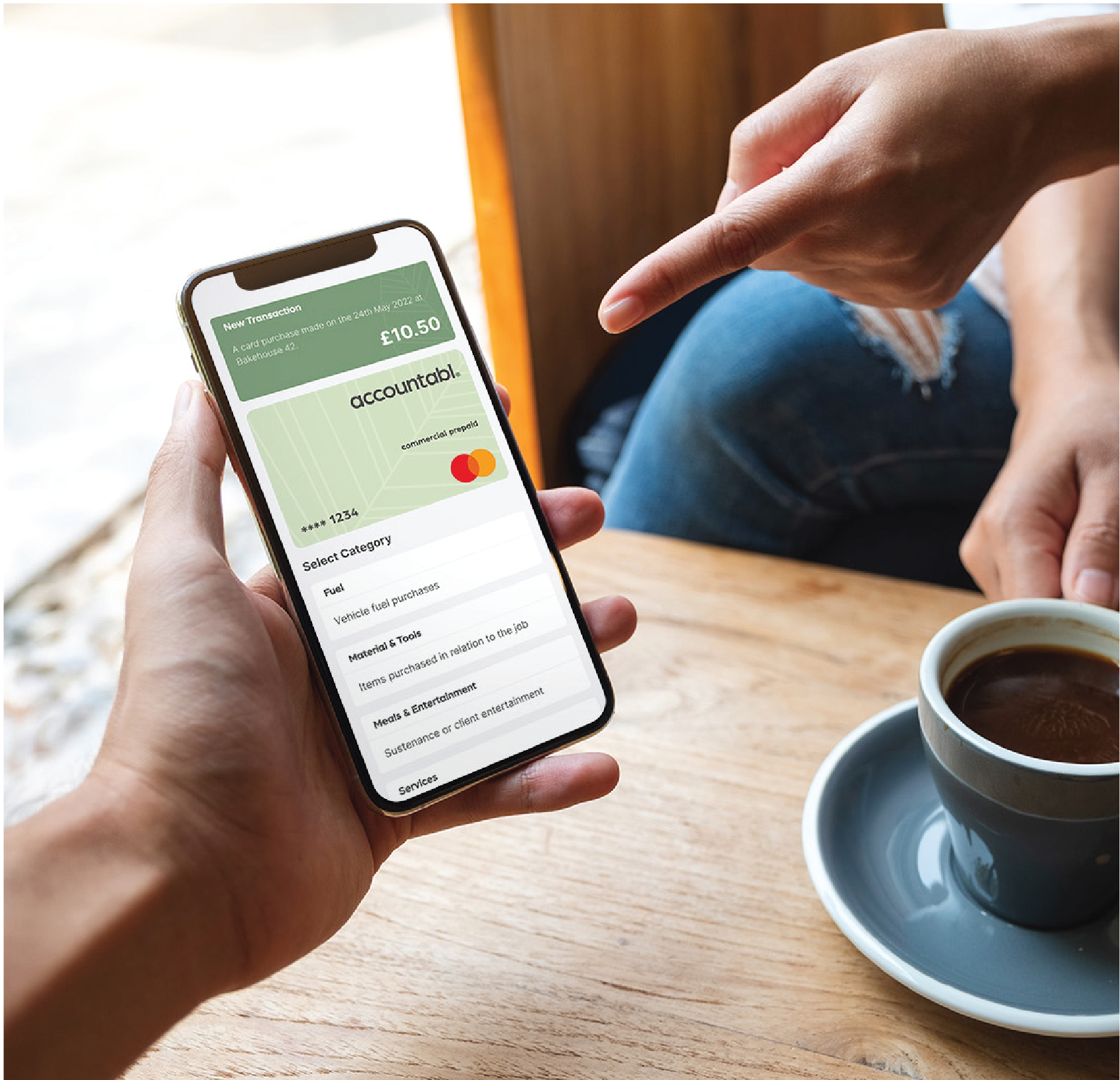 Accountabl app in use - category selection