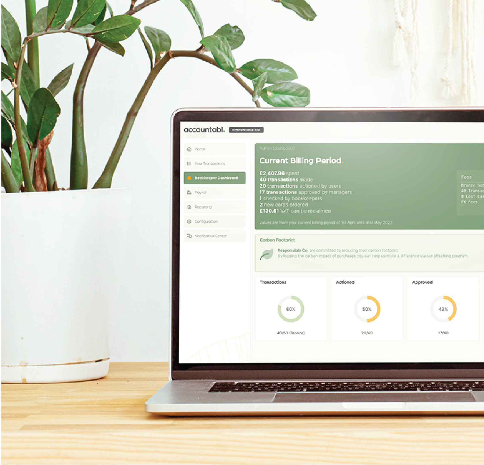 Accountabl admin dashboard close-up